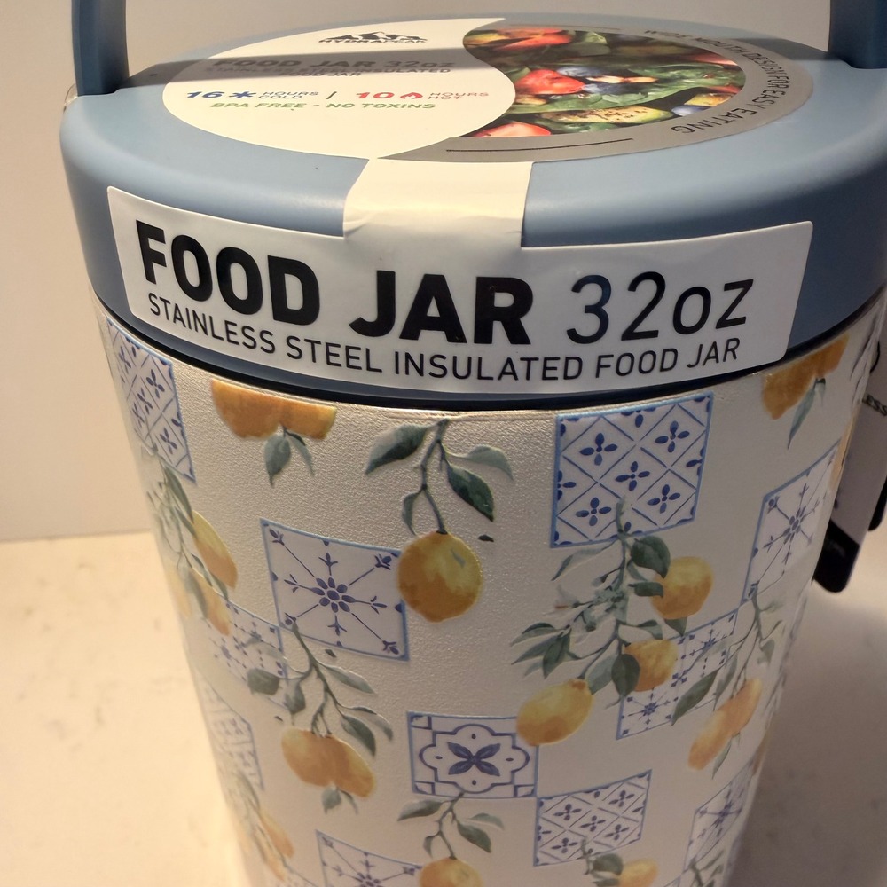 HydraPeak Insulated Food Jar 32 Oz Stainless Steel Wide Mouth Double Wall Lemon - Picture 4 of 13
